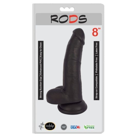 DONG WITH BALLS 8" BLACK RODS