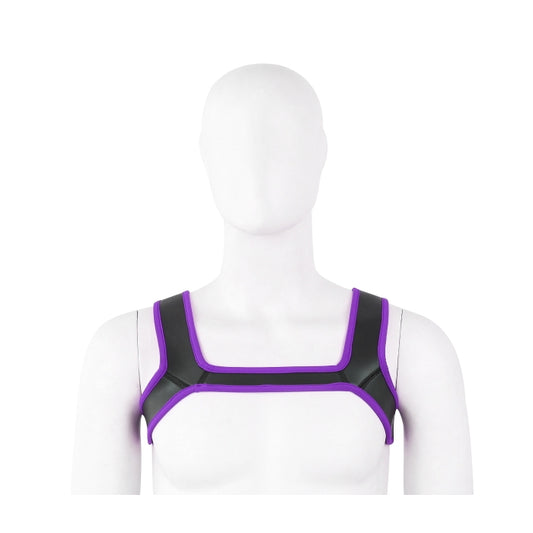 CHEST HARNESS NEOPRENE - BLK/PURPLE - LRG