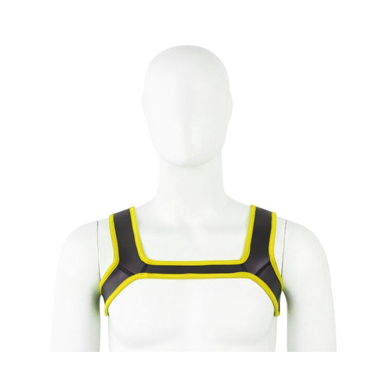 CHEST HARNESS NEOPRENE - BLK/YELLOW - LRG