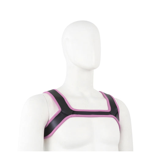 CHEST HARNESS NEOPRENE - BLK/LIGHTPINK - LRG