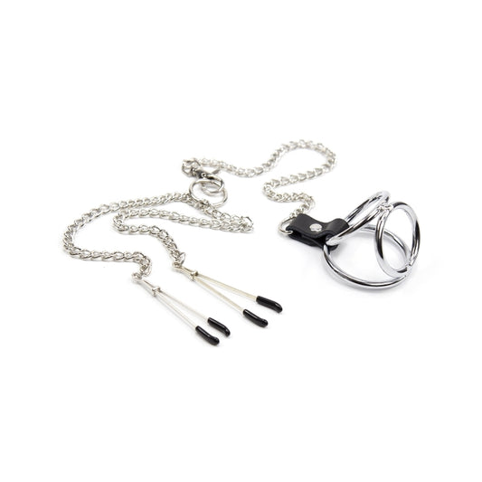 NIPPLE CLAMPS W/METAL CHAIN & COCKRING