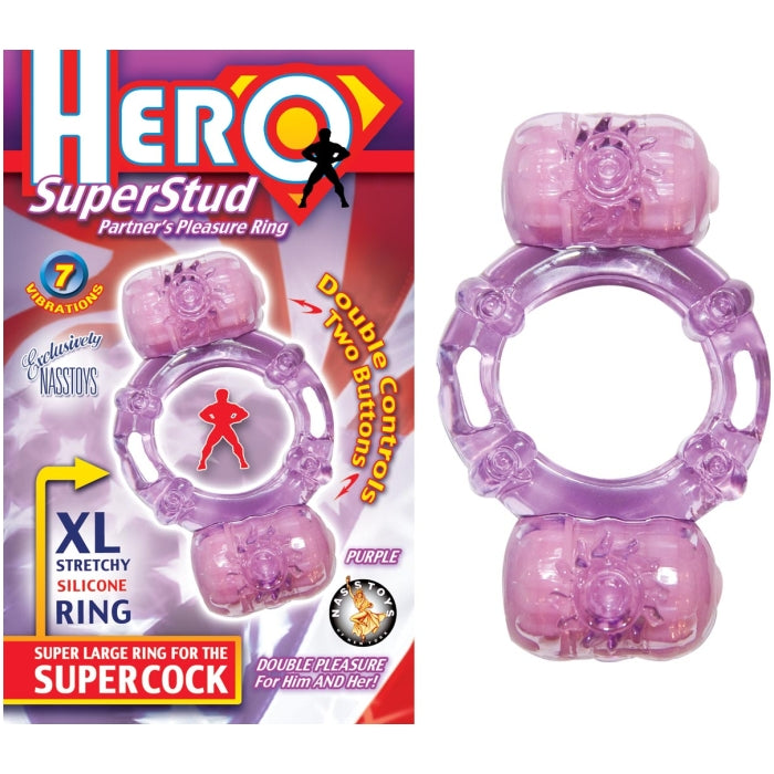HERO SUPERSTUD PARTNER'S PLEASURE RING - PURPLE