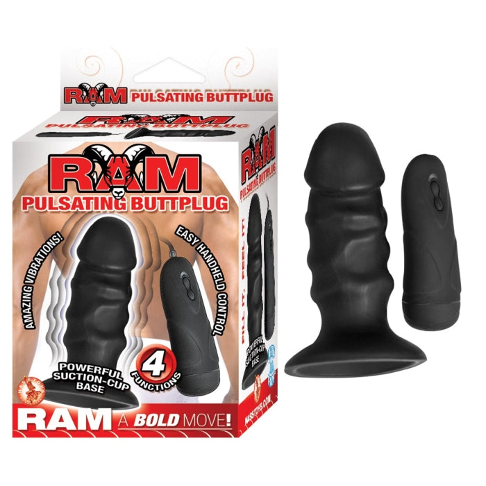 RAM PULSATING BUTTPLUG - BLACK