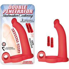DOUBLE PENETRATOR STUDMAKER COCKRING-RED