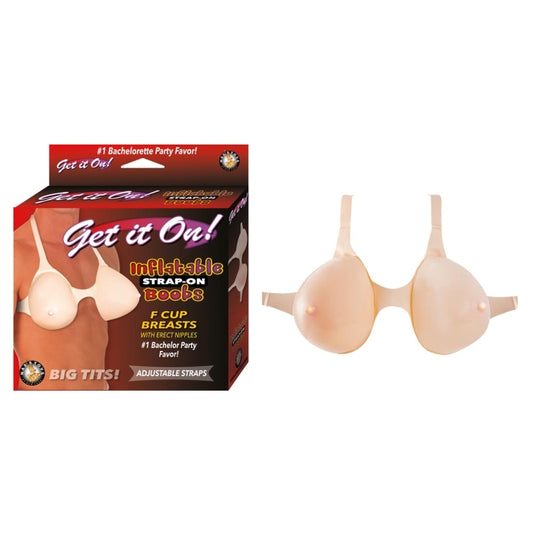 GET IT ON! INFLATABLE STRAP-ON BOOBS-FLESH