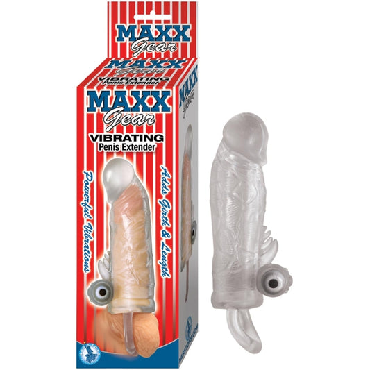 MAXX GEAR VIBRATING PENIS EXTENDER-CLEAR