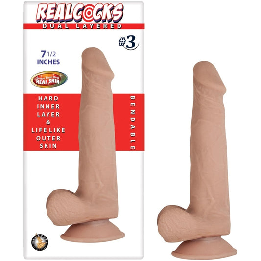 REALCOCKS DUAL LAYERED #3 FLESH 7.5"