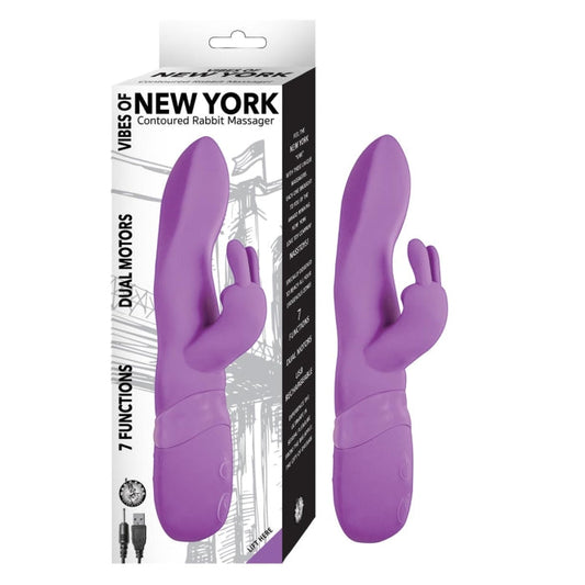 VIBES OF NEW YORK CONTOURED RABBIT MASSAGER-PURPLE