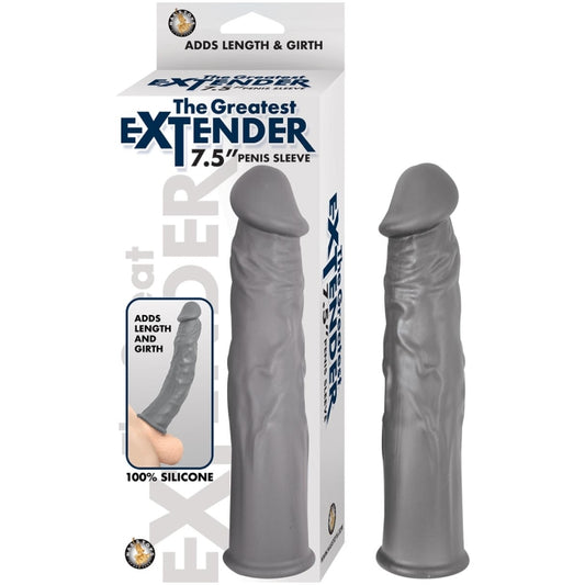 THE GREAT EXTENDER 7.5" PENIS SLEEVE-GREY