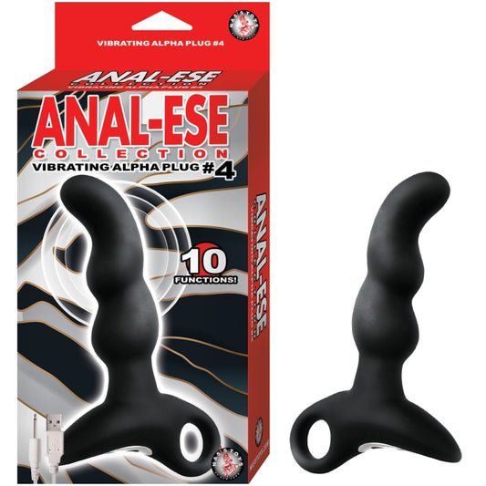 ANAL-ESE COLLECTION VIBRATING ALPHA PLUG #4-BLACK
