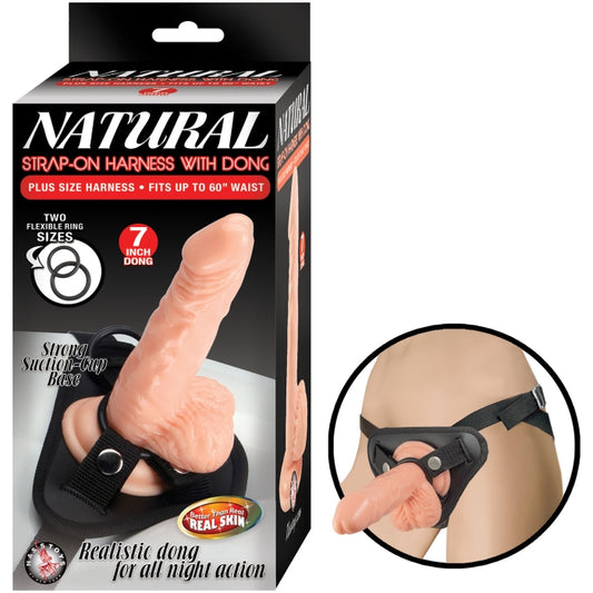 NATURAL STRAP-ON HARNESS WITH DONG