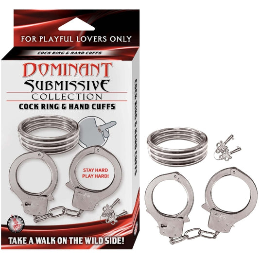 DOMINANT SUBMISSIVE COLLECTION COCKRING & HANDCUFFS