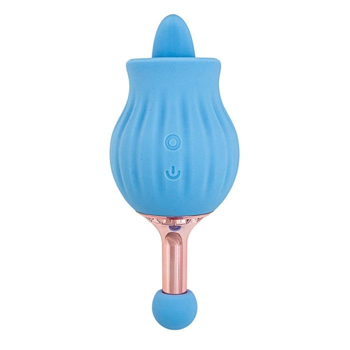 CLIT-TASTIC ROSE BUD DUAL MASSAGER-BLUE