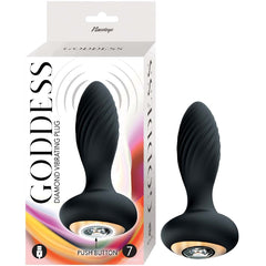 GODDESS DIAMOND VIBRATING PLUG-BLACK