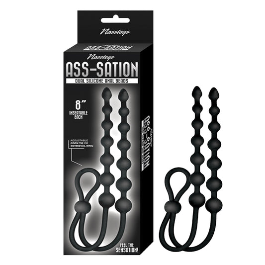 ASS-SATION DUAL SILICONE ANAL BEADS - BLACK