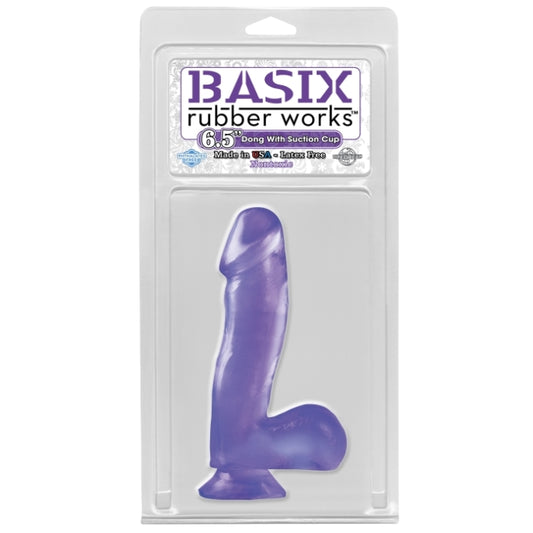 BASIX 6.5IN DONG W/ SUCTION PURPLE