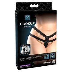 HOOKUP PANTIES CROTCHLESS SECRET GEM - FITS XL-XXL