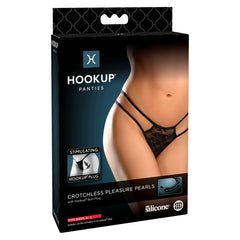 HOOKUP PANTIES CROTCHLESS PLEASURE PEARLS - FITS S-L