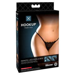 HOOKUP PANTIES REMOTE LACE PEEK-A-BOO - FITS S-L