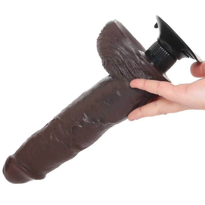 VIBE COCK W/ BALLS 10" BROWN KING COCK