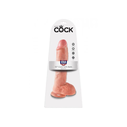 KING COCK 10IN COCK WITH BALLS - FLESH