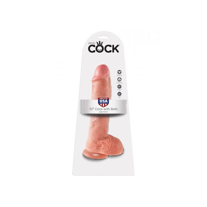 KING COCK 10IN COCK WITH BALLS - FLESH
