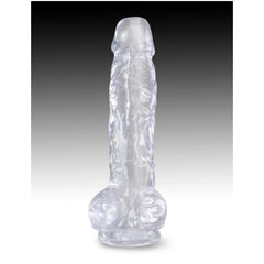KING COCK CLEAR 8" W/ BALLS - CLEAR