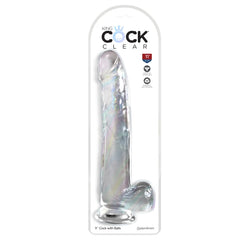 KING COCK CLEAR 11" W/ BALLS - CLEAR