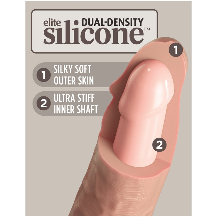 KING COCK ELITE 8" SILICONE DUAL DENSITY COCK - LIGHT