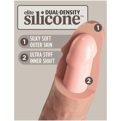 KING COCK ELITE 10" SILICONE DUAL DENSITY COCK - LIGHT