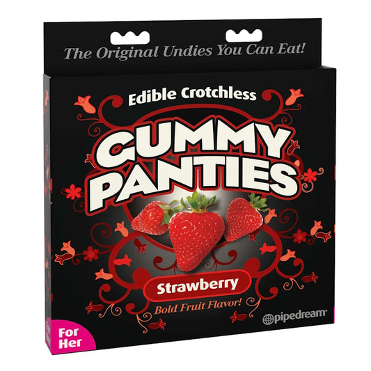 PIPEDREAM - EDIBLE CROTCHLESS GUMMY PANTIES - STRAWBERRY