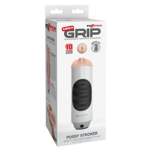 PDX EXTREME MEGA GRIP VIBRATING STROKER PUSSY