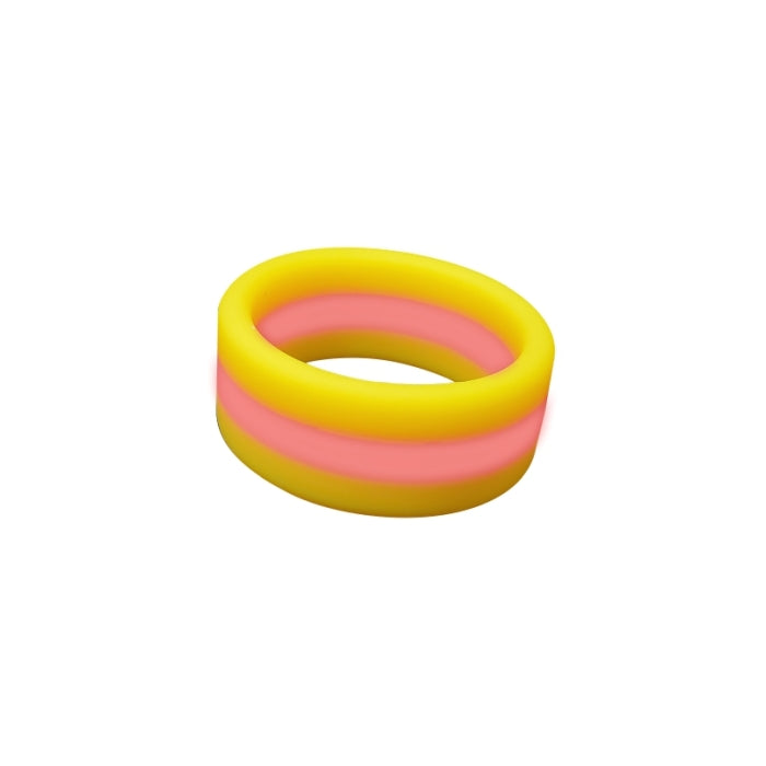 STRIPES PREMIUM BANDED SILICONE RING - LEMON FIZZ
