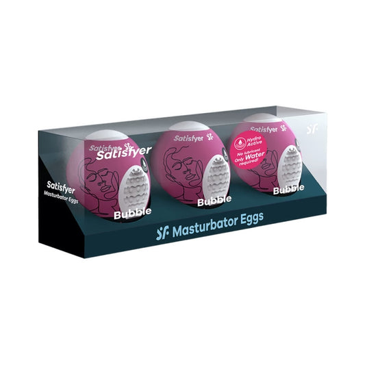 MASTURBATOR EGG PURPLE 3ER SET BUBBLE