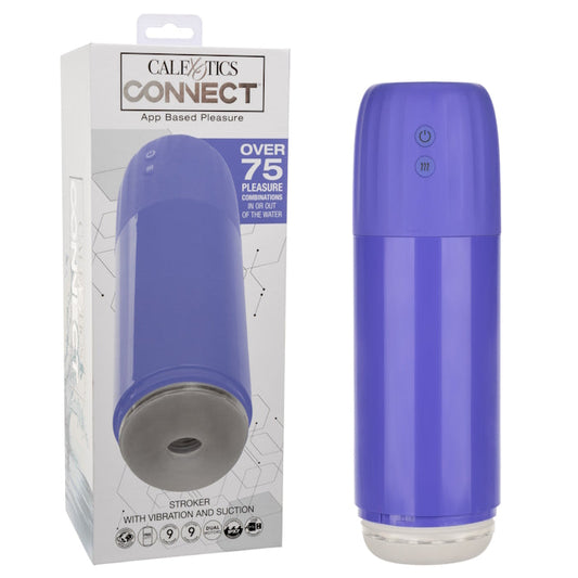 CALEXOTICS CONNECT STROKER WITH VIBE AND SUCTION - PURPLE