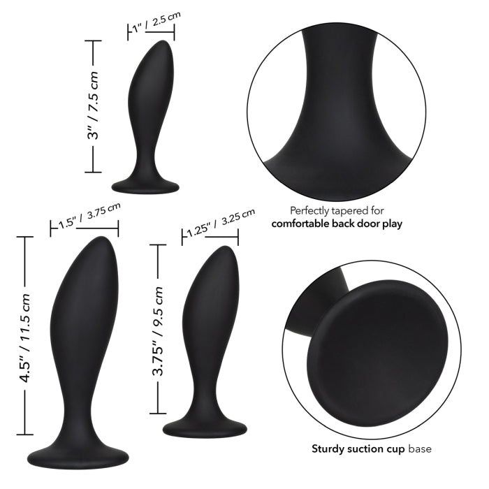 SILICONE ANAL CURVE KIT - BLACK