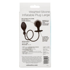 WEIGHTED SILICONE INFLATABLE PLUG LARGE - BLACK
