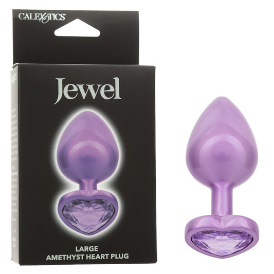 JEWEL LARGE AMETHYST HEART PLUG - PURPLE