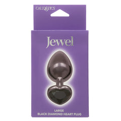 JEWEL LARGE BLACK DIAMOND HEART PLUG - BLACK