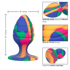 CHEEKY MEDIUM SWIRL BUTT PLUG - TIE-DYE