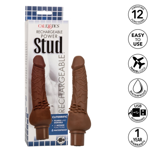 RECHARGEABLE POWER STUD CLITERRIFIC - BROWN