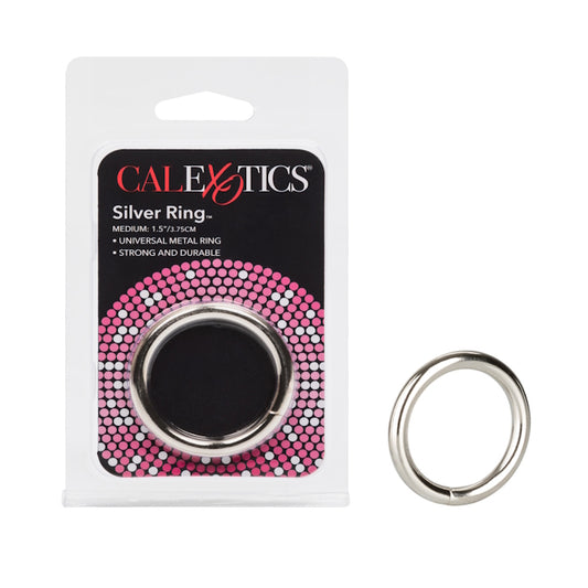 METAL SILVER RING MEDIUM COCK RING 1.5"