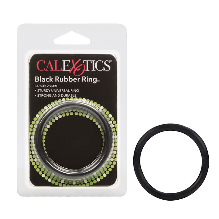 BLACK RUBBER RING LARGE COCK RING 2"