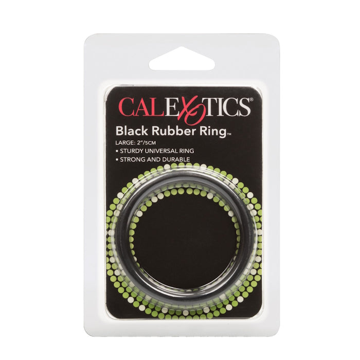 BLACK RUBBER RING LARGE COCK RING 2"