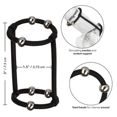 STEEL BEADED SILICONE ENHANCER CAGE - BLACK