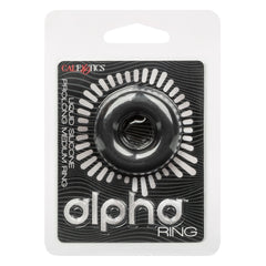 COCK RING MEDIUM BLACK ALPHA LIQUID SILICONE PROLONG