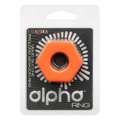COCK RING ORANGE ALPHA LIQUID SILICONE PROLONG SEXAGON