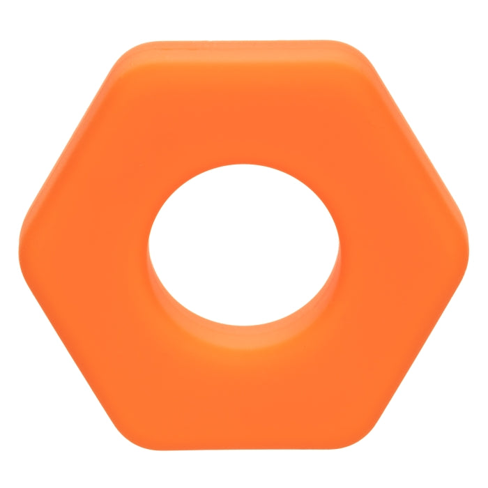 COCK RING ORANGE ALPHA LIQUID SILICONE PROLONG SEXAGON