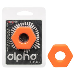 COCK RING ORANGE ALPHA LIQUID SILICONE PROLONG SEXAGON