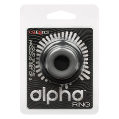 COCK RING BLACK ALPHA LIQUID SILICONE PROLONG SET OF 2